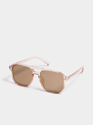 Women's Canvas Light Brown Aviator Sunglasses