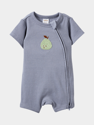 Cotton On Baby Grey The Short Sleeve Zip Romper