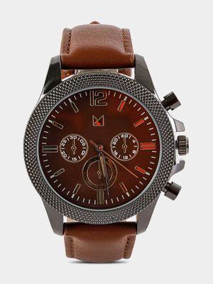 Men's Markham Bevelled Casual Brown Watch