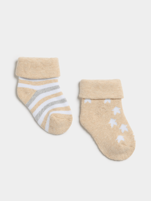 Jet Baby Multicolour 2 Pack Towelling Socks