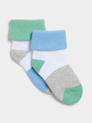 Jet Infant Boys Multicolour 2 Pack Stripe Socks