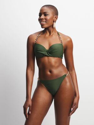 Jet Women's Forest Green Bikini Top