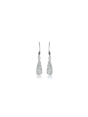 Sterling Silver Crystal Teardrop Earrings