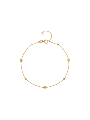 Yellow Gold Beaded Station Bracelet