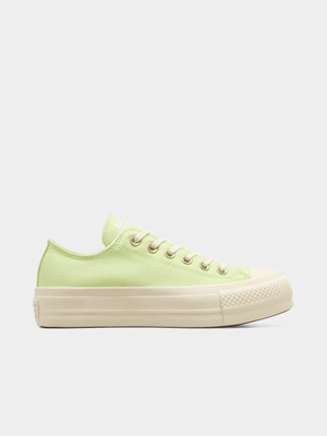 Womens Converse Chuck Taylor All Star Lift Citron/Ivory Platform Sneakers