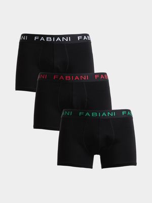 Fabiani Men's 3-Pack Iconic Black Trunks