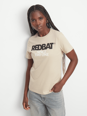 Redbat Women's Taupe Graphic T-Shirt