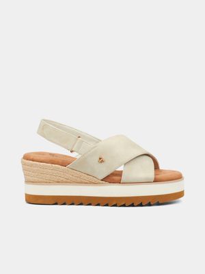 Women's Butterfly Feet Beige Billie1 Low Wedges