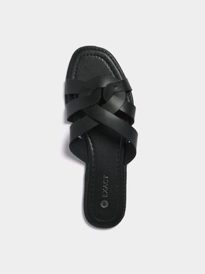 Women's Black Strappy Sandals