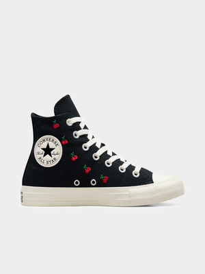 Womens Converse Chuck Taylor All Star Lift Cherries Black/Red Platform Sneakers