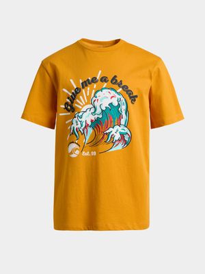 Older Boy's Yellow  Graphic Print T-Shirt