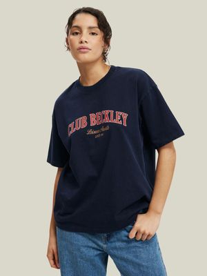 Women's Cotton On Navy The Premium Boxy Graphic T-shirt