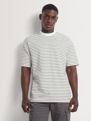 Men's Markham Textured Stripe Black/White T-Shirt