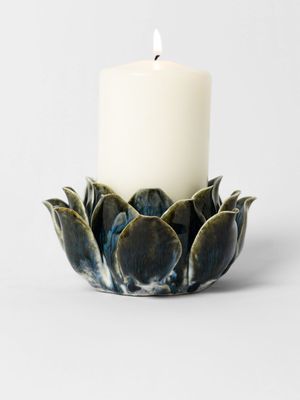 Ceramic Flower Votive Candle Holder 13.3cm