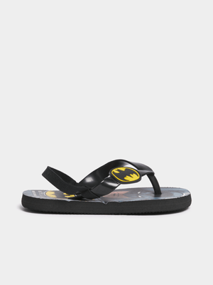 Jet Younger Boys Black Batman Flip Flop