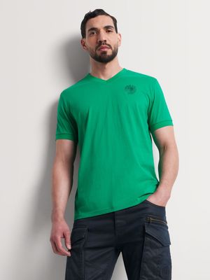 Fabiani Men's Iconic V-Neck Green T-Shirt