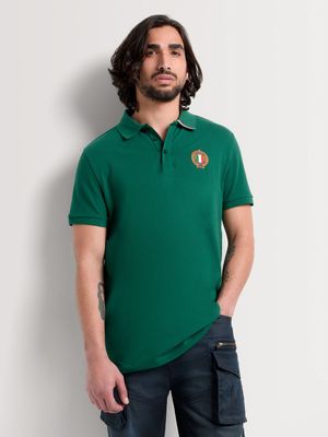 Fabiani Men's Green Heritage Icon Crest Polo Golfer