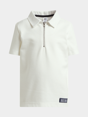 Jet Younger Boys White Golf Shirt