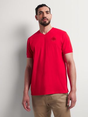 Fabiani Men's Iconic V-Neck Red T-shirt