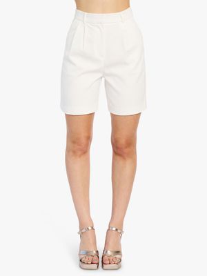 Women's Me&B Milk White Tailored Shorts