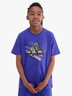 Boys adidas Graphic Train Blue Tee