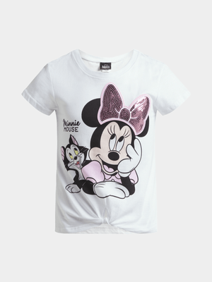 Jet Younger Girls White Minnie Mouse T-Shirt