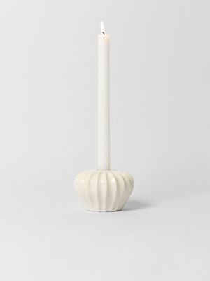 Dinner Candle Holder Ribbed Pod 10 x 6.5cm