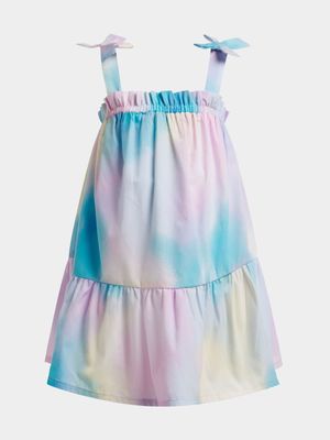 Younger Girl's Tie-dye Tiered Bow Dress