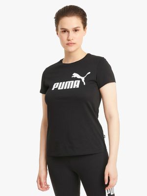 Women's Puma Essential Logo Black Tee