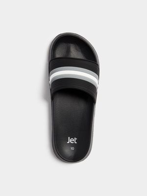 Jet Men's Black Stripe Pool Slide