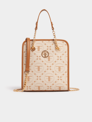 FF Jacquard Mini North South Shopper Bag