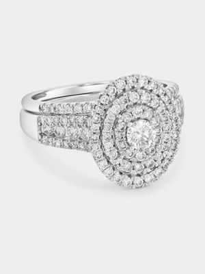 White Gold 1.3ct Lab Grown Diamond Oval Triple Halo Ring