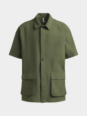 Jet Teen Boys Olive Utility Shirt