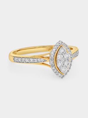 Yellow Gold 0.3ct Lab Grown Diamond Marquise Channel Ring