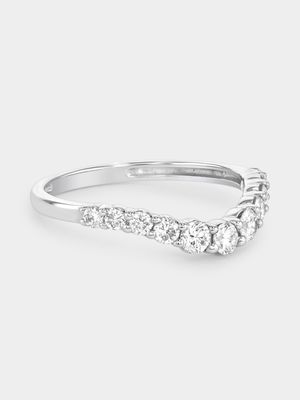 White Gold 0.5ct Lab Grown Diamond Curved Anniversary Ring