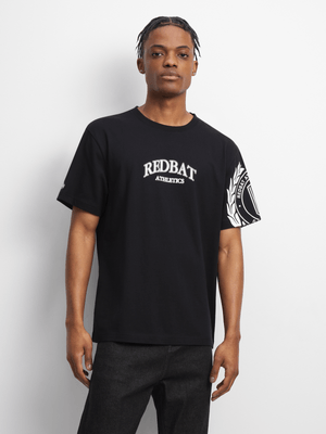 Redbat Athletics Men's Black Relaxed T-Shirt