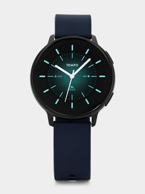 Tempo Pulse 9.0 Black Plated Blue Silicone Smart Watch