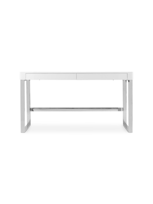 Manchester 2 Drawer Desk White & Chrome