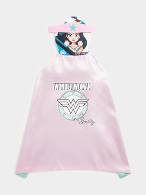 Jet Younger Girls Pink Wonder Woman Cape & Tiara