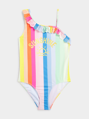 Jet Younger Girls Multicolour Stripe One Piece