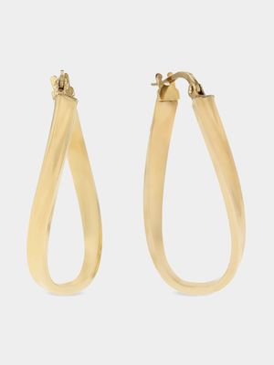 Yellow Gold, Classic Twisted Hoop Earrings.