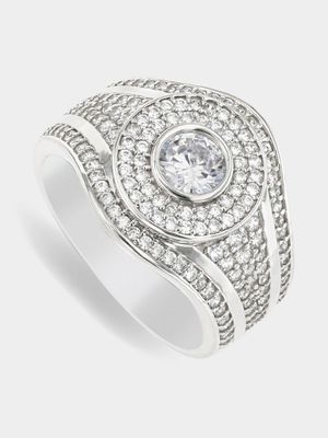 Chete Sterling Silver & Cubic Zirconia Moonlight Ring