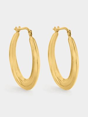 Sterling Silver & Yellow Gold Creole Earrings