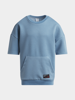 Jet Younger Boys Petrol Blue Textured T-Shirt