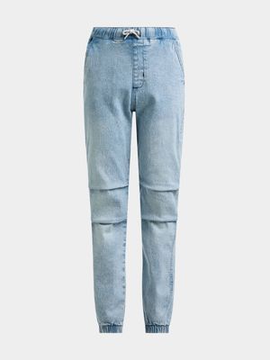 Younger Boy's Mid Wash Denim Joggers