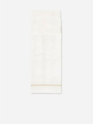 Napkin Linen Blend Trim Natural 4 Pack