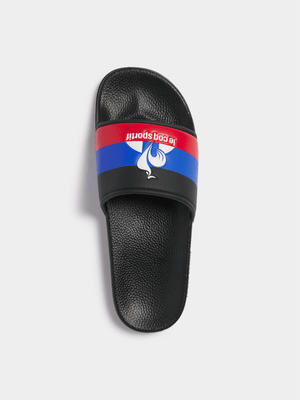 Mens Le Coq Sportif Black/Blue/Red Slides