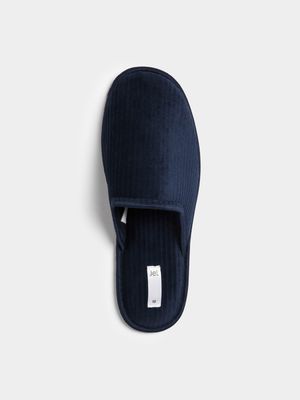 Jet Men's Navy Corduroy Mule Slippers