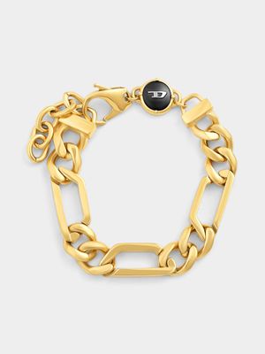 Diesel Gold Plated Stainless Steel Lobster Clasp Bracelet