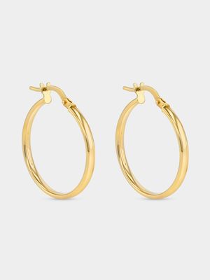 Yellow Gold Oval Hoop Earrings